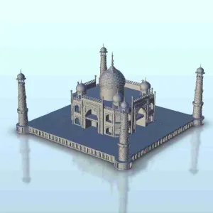 Taj Mahal Indian Mausoleum with minarets - miniatures warham