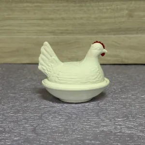 Hen on Nest, Indiana Glass Inspired.