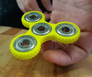 Knurled Tri-Spinner EDC Fidget Widget _ Triple Bearing Spinn