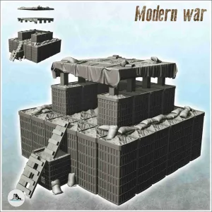 Fortified shooting range with hesco and access stairs (5) -