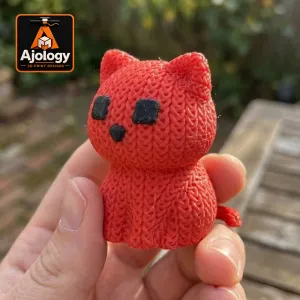 Knitted Cute Cat – STL & 3MF Files for 3D Printing