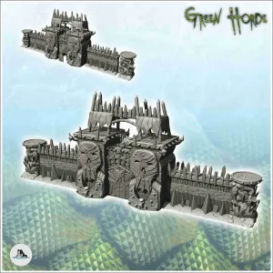 Great orc wall with shooting platforms and wooden battlement