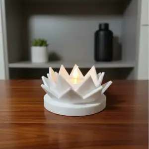 Geometrischer Lotus – Supportloser Teelichthalter
