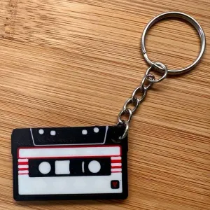 Retro cassette keychain