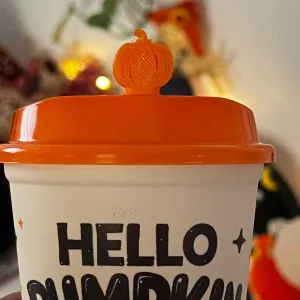 Pumpkin coffee stopper for Starbucks cup