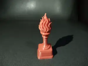 Flame Trophy Statue With Rising Fire Top Award Pedestal
