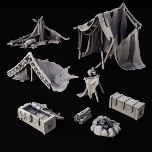 Destroyed Camp | TTRPG Scater Scenery For Tabletop RPG