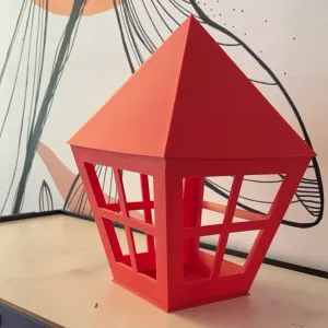 Farol de 4 caras con ventanas