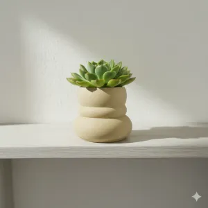Small Modern Fluted Planter for Succulents