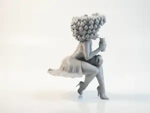 Elegant Woman Cocktail Figurine Female Figure 3D Print