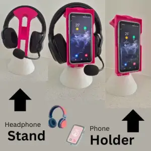 Headphone Stand with Attachable Phone Holder