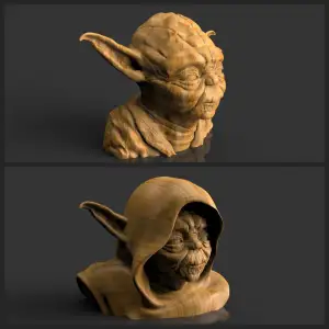 2 different bust of Master Yoda. Star Wars