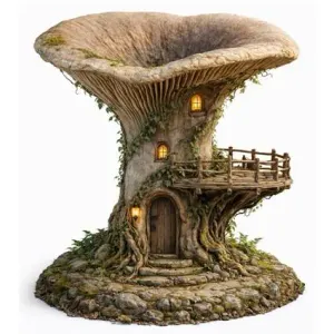 Clubfoot Funnelcap Mushroom house