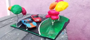 Low Poly Drift Diorama - 1/48 Scale Car Display Base
