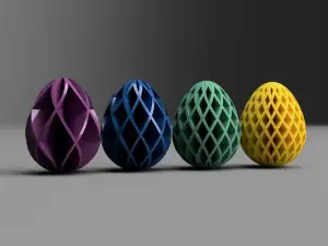 Easter Eggs: Geometric Cross-Ribbing (8 Variants + Stand)