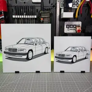 Mercedes Benz W201 - Hueforge - 3 Colors