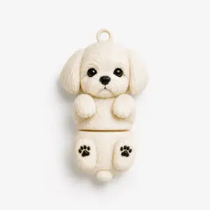 Cute Flexi Shih-tzu Puppy Keychain