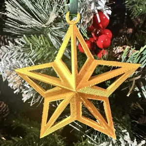 Christmas Hollow Star hanging Bauble 5 arms