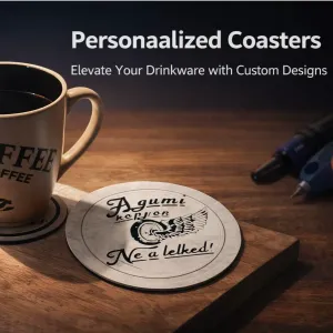 Custom coaster with inscription
