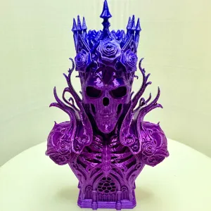 Gothic rose skeletal king bust