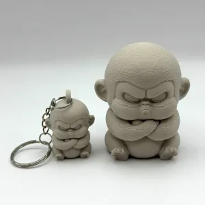 Grumpy Monkey with Keychain