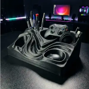 Organic Waves Desk Organizer | Controller & Pen Holder