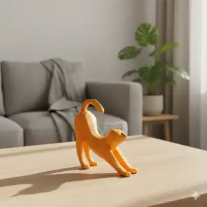 Stretching Cat Lowpoly for Home