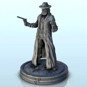 Bandit with coat and two guns (1) - Old West Figure mini