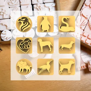Ceramic Clay Stamp Set – Dogs & Animals (9 Stamps, 20 mm)