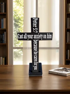 Cross with Display Stand (peter 5:7)