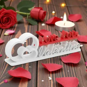 "Love You Valentine" - 3D Geometric Heart
