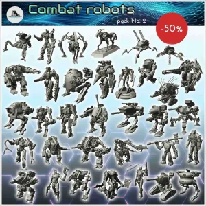 Combat robots pack No. 2 - miniatures w40k scifi warhammer t