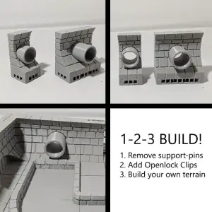 sewer tiles - walls with pipes