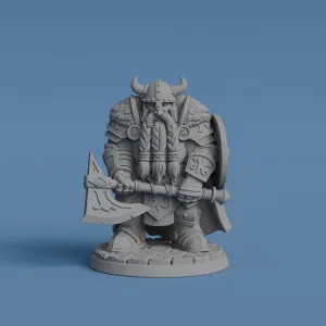 Viking Warrior Miniature - Norse Barbarian Hero 3D Print