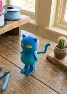 Modular Articulated Cat Figure | Cute Desk Toy