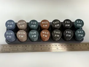 Weekly Medication Tray w/ Magnetic Bottles