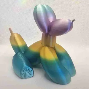 Sitting Balloon Dog statue art by Pretzel Prints