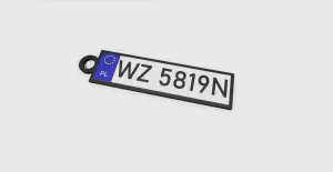 Car keychain registration number - MOKA Design