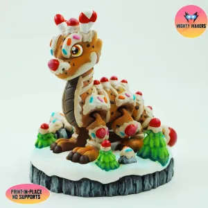 PRINT IN PLACE FLEXI GINGERBREAD DRAGON ARTICULATED