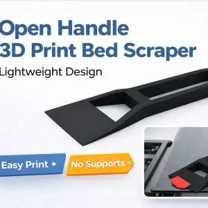 Slim Bed Scraper for 3D Printer Build Plates