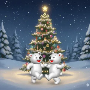 Polar Bears Christmas Ornament