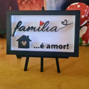 Placa decorativa "Familía é amor"