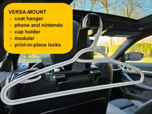 VERSA MOUNT The modular car Headrest hook and hanger system