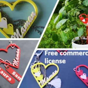 Mother's Day Heart: Keychain & Planter Decor / Corazón Día d