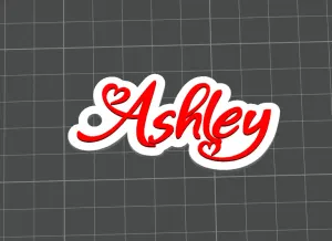 Keychain whit name Ashley - Love stile - Name Tag