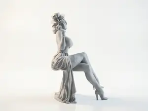 Sitting Beauty Elegant Female Figurine 3D Printable
