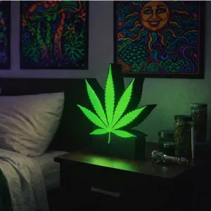 Cannabis leaf lamp