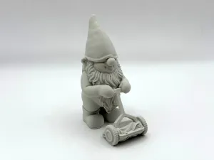 Funny Lawnmower Gnome