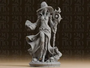 #299_1 Fantasy Witch Sorceress Resin Statue