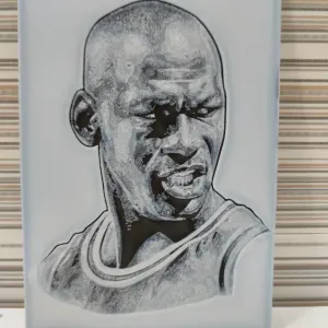 Hueforge portrait of Michael Jordan